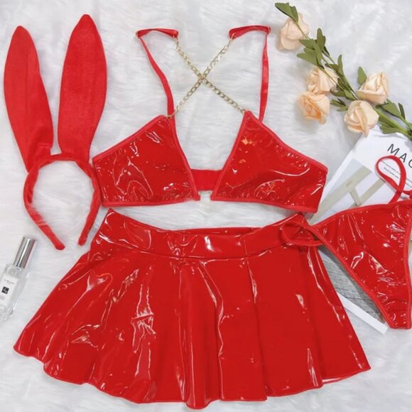 3pc RED Lingerie Set - Picture 3 of 3